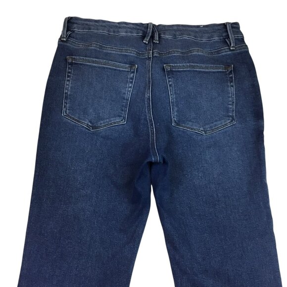 Good American Good Legs Cropped Mini Bootcut Womens 12/31 Bootcut Blue Jeans GLC - Picture 9 of 13